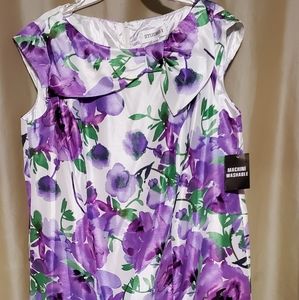 Studio 1, purple/violet floral printed dress, size 16W
